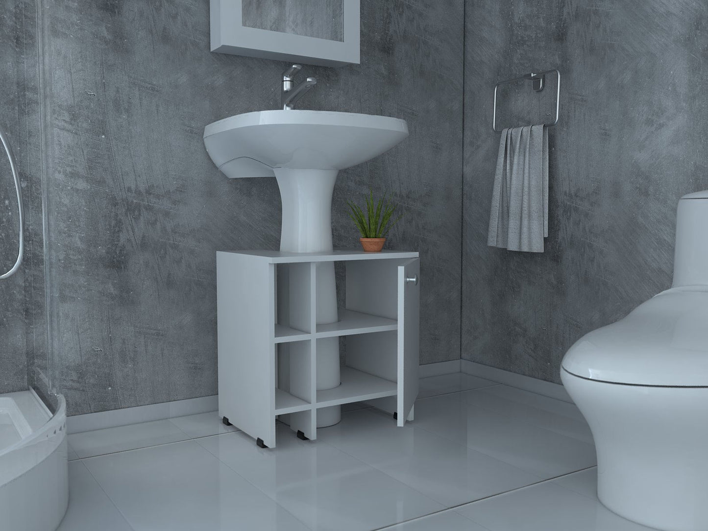 Mueble Basic Para Lavamanos Rta Blanco