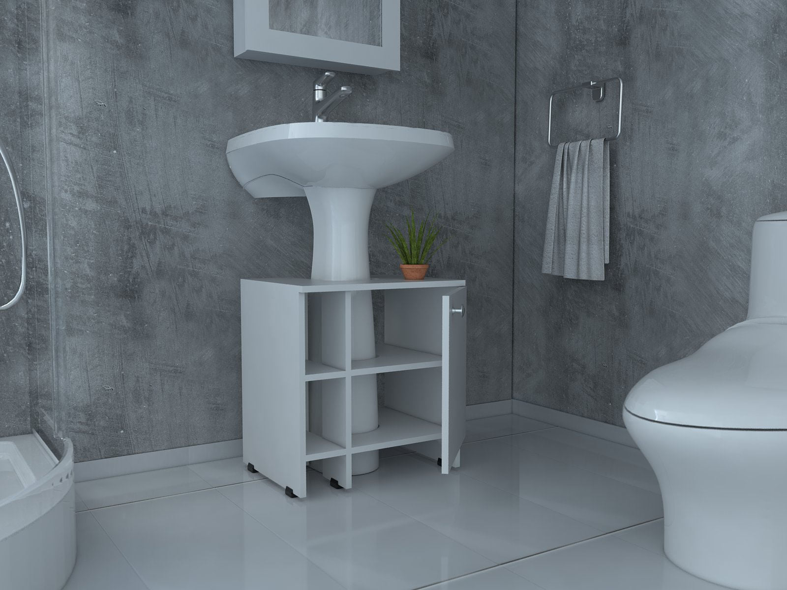 Mueble Basic Para Lavamanos Rta Blanco