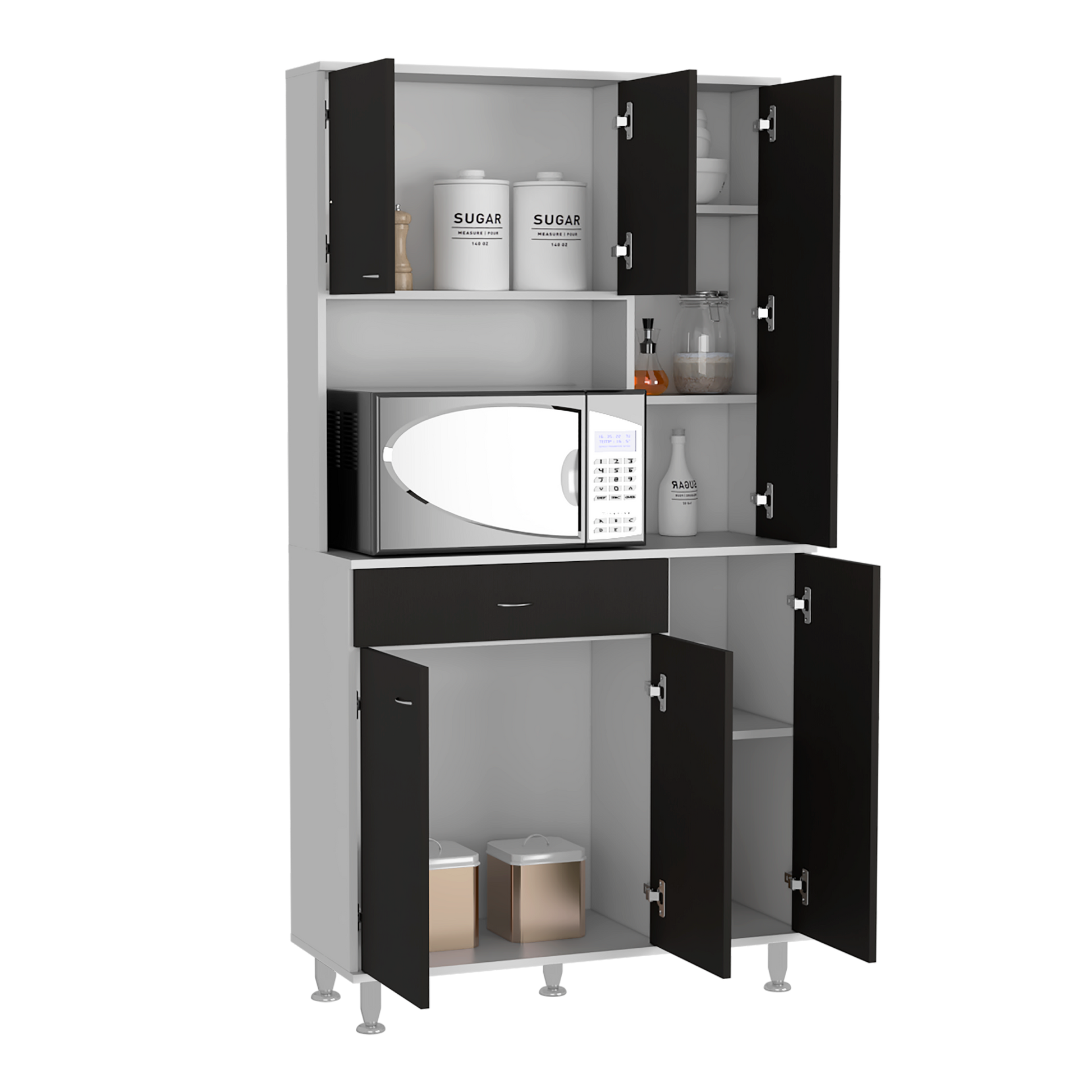 Mueble Alacena Della 90 Rta Blanco + Wengue