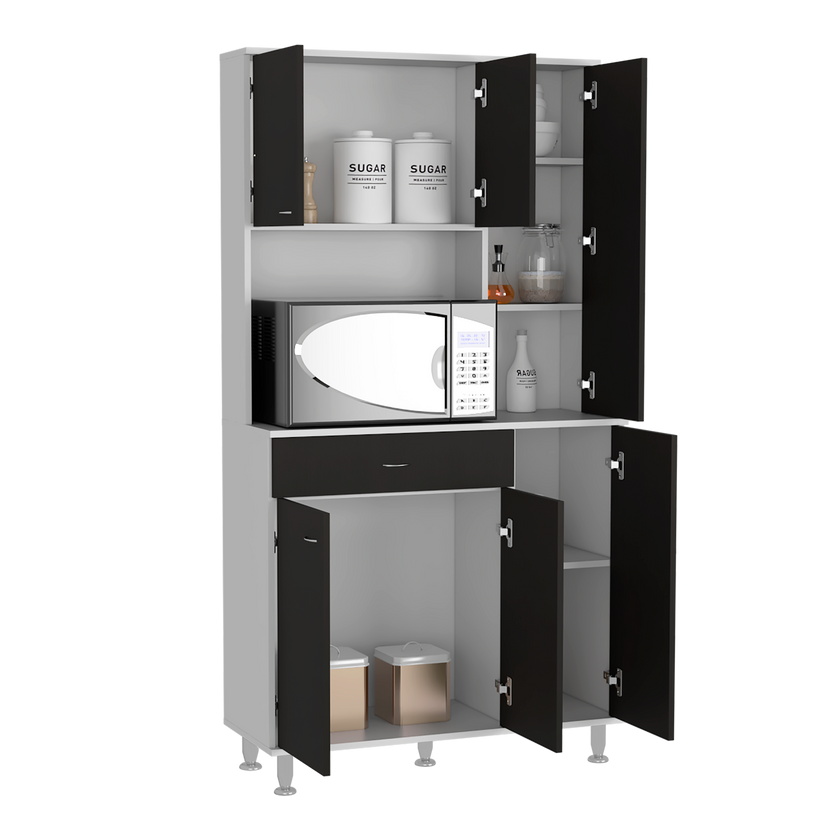 Mueble Alacena Della 90 Rta Blanco + Wengue