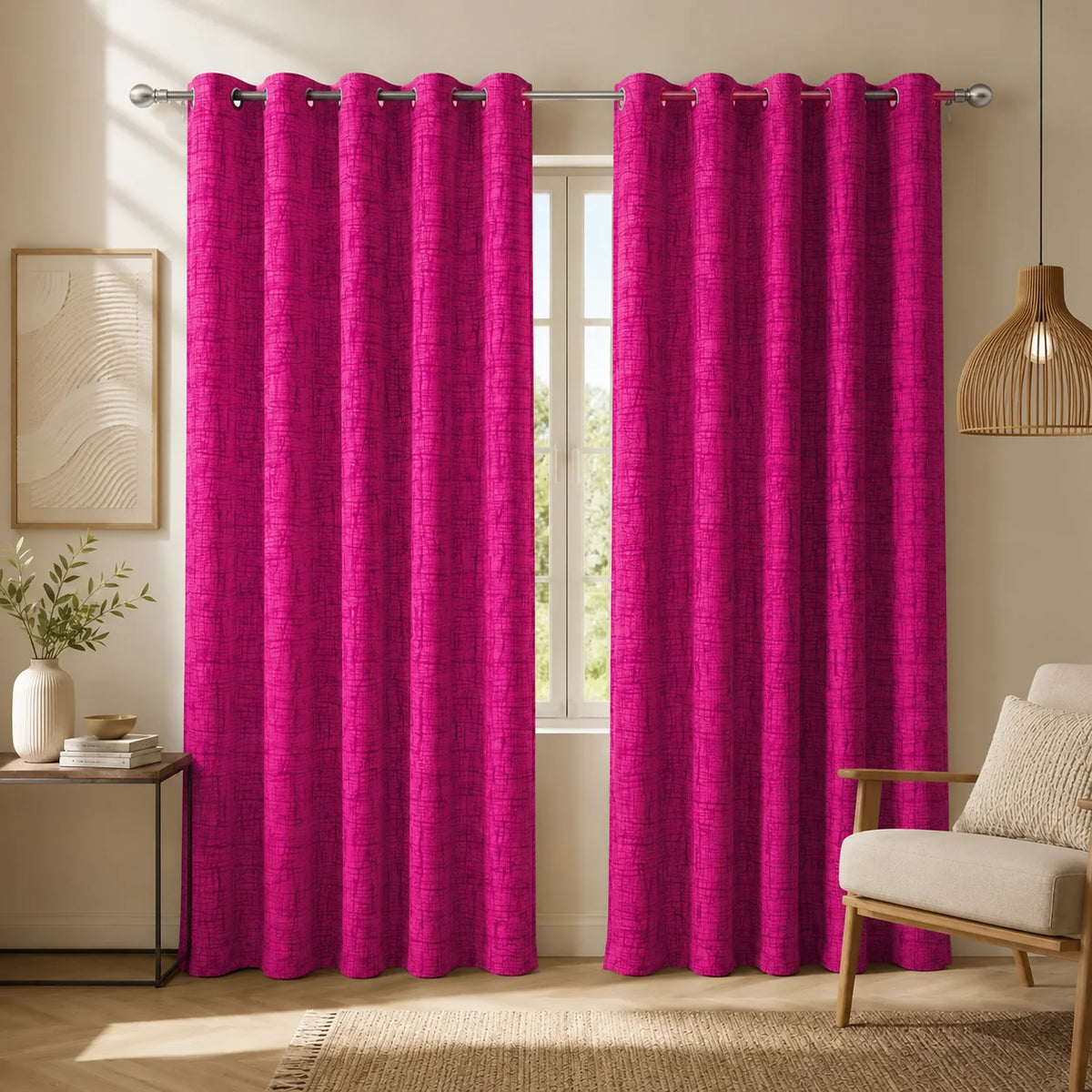 Cortina Yacar Fucsia Argolla