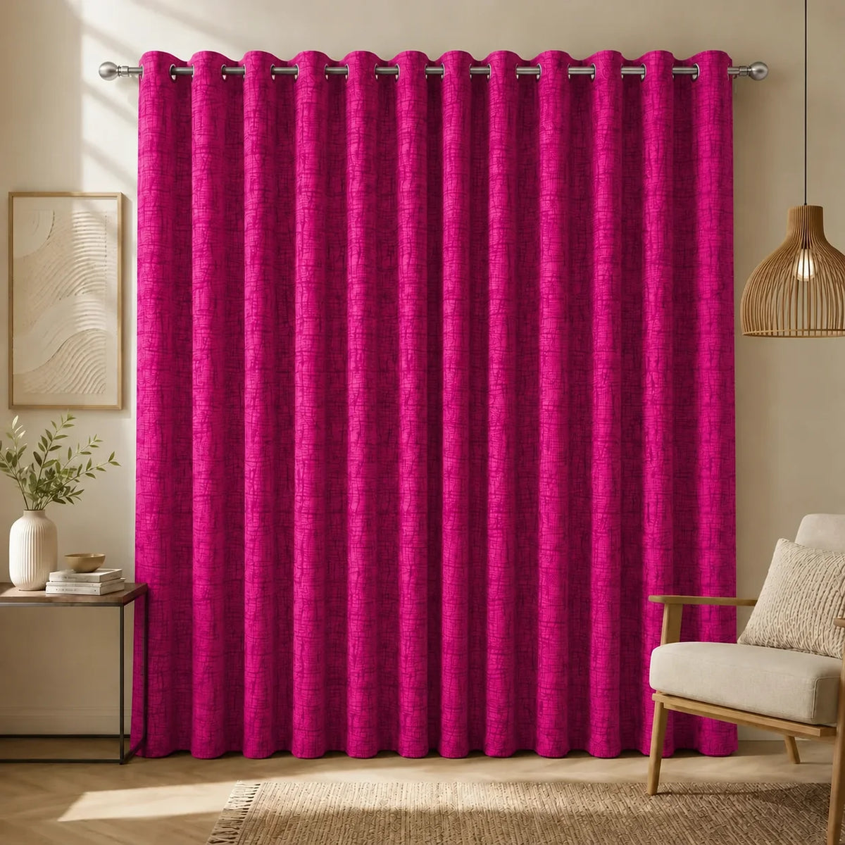 Cortina Yacar Fucsia Argolla