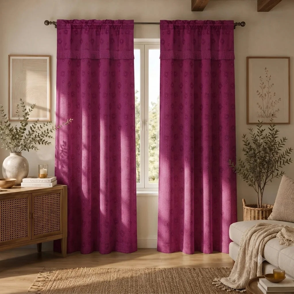 Cortina Fleco Grueso  Fucsia
