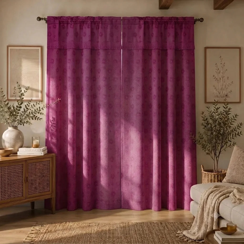 Cortina Fleco Grueso  Fucsia