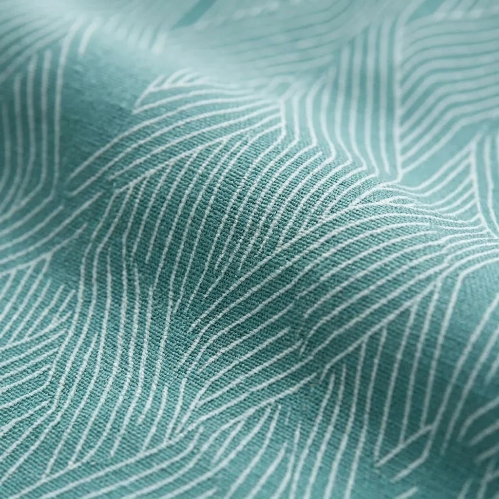 Cortina Cubista Boton Verde Sutil