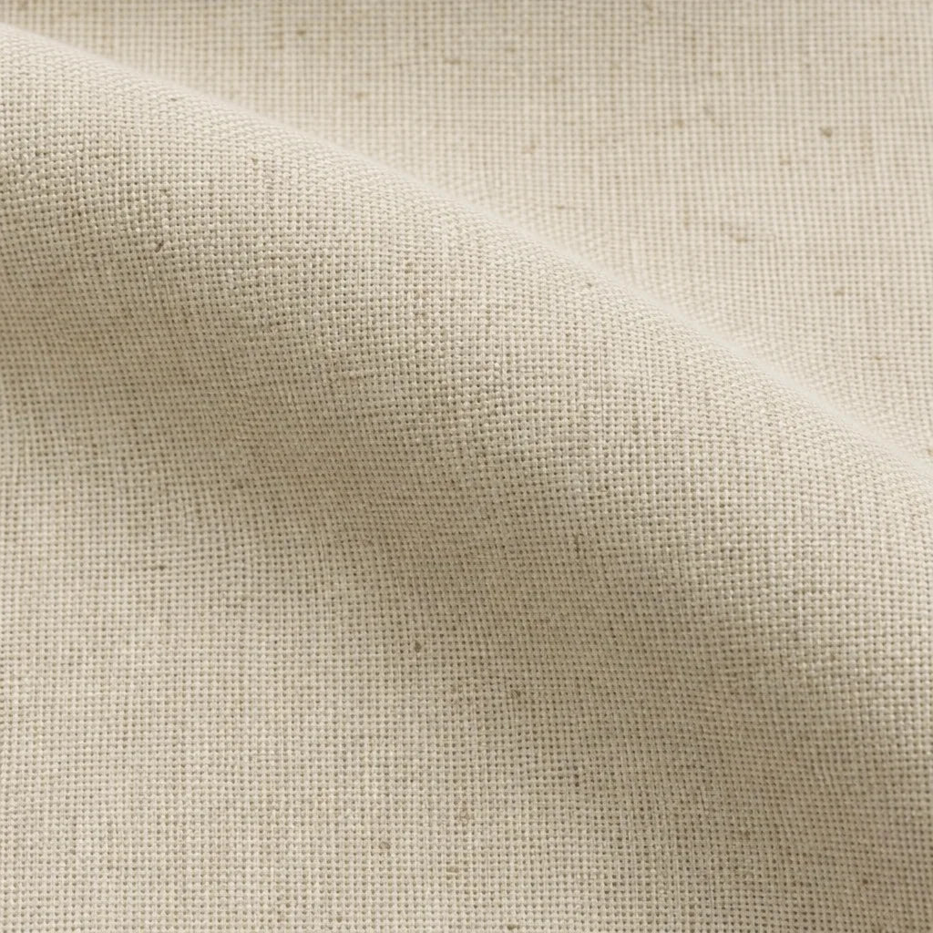 Cortina Arpillera Ancestral Botón Beige De Lujo