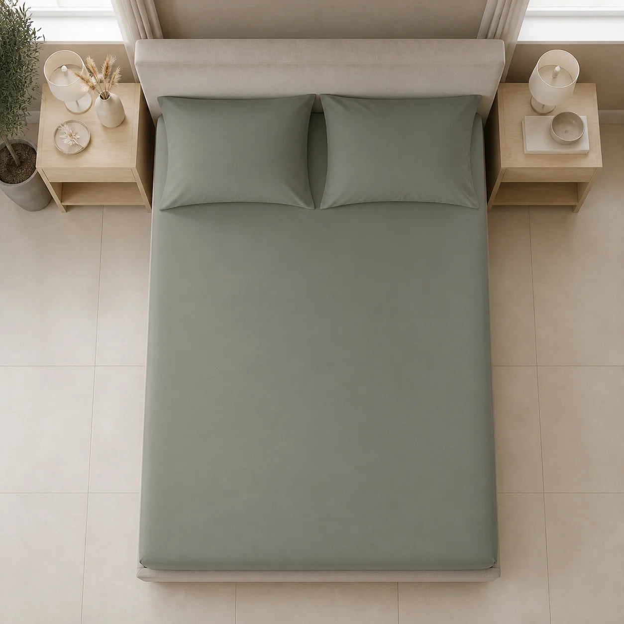 Sabana Ajustable Unicolor My House Gris