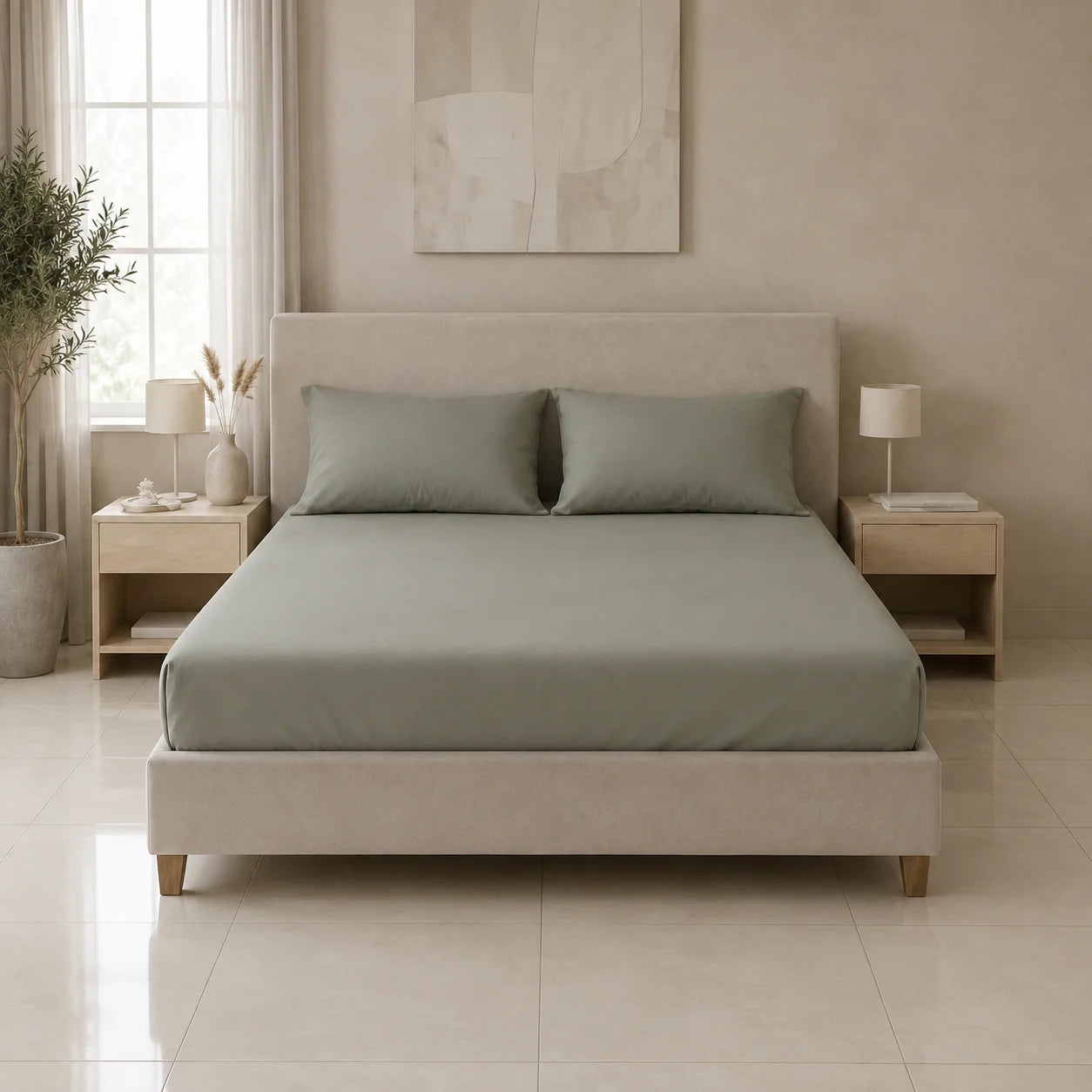 Sabana Ajustable Unicolor My House Gris