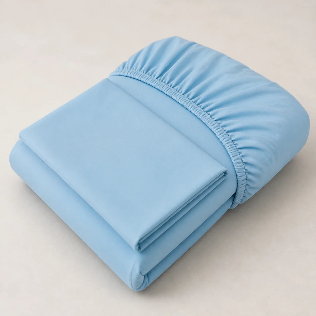Sábana Ajustable Unicolor Microfibra Suavizada Azul