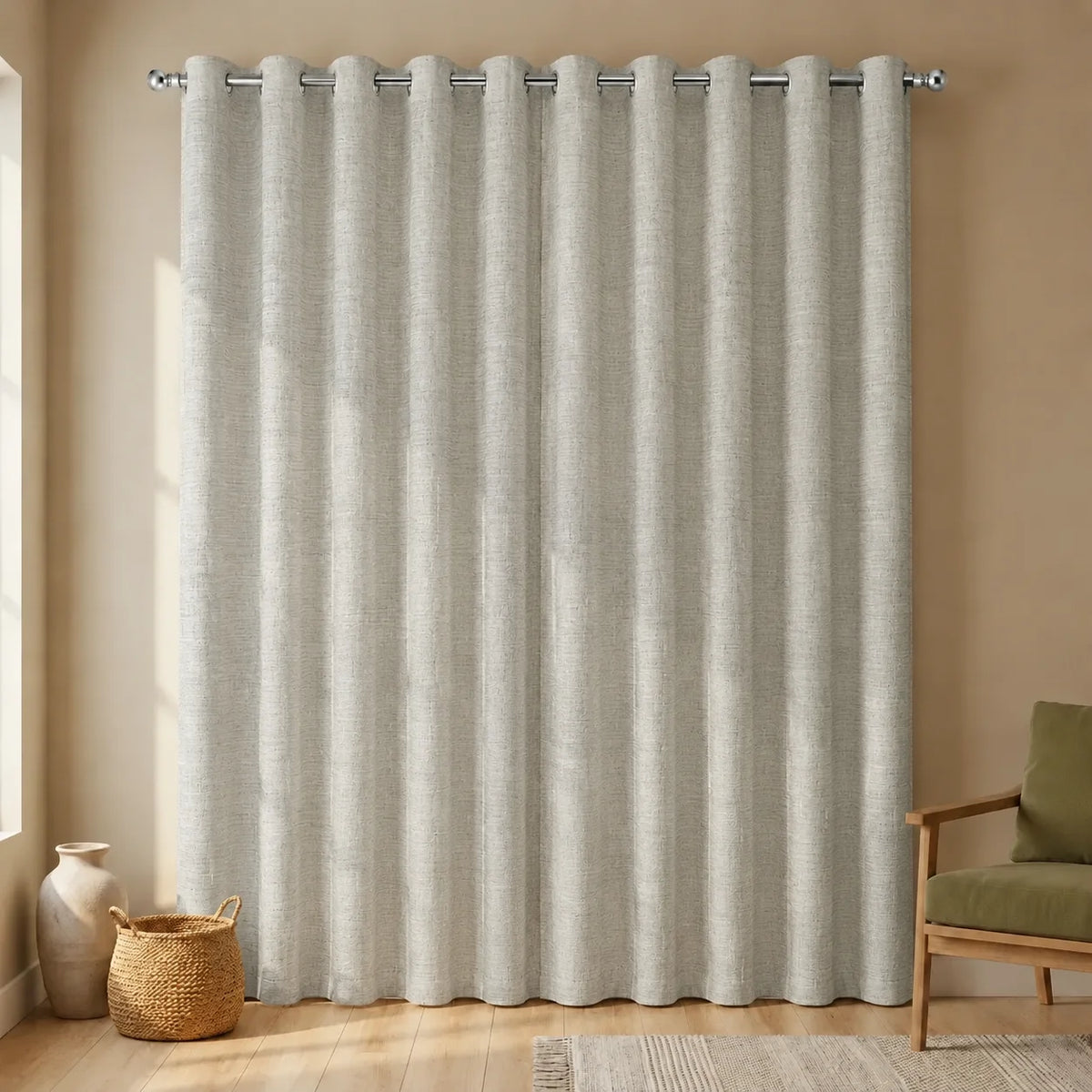 Cortina Lienzo Argolla Gris