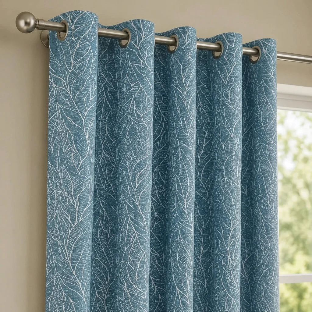 Cortina Acacia Argolla Azul De Lujo