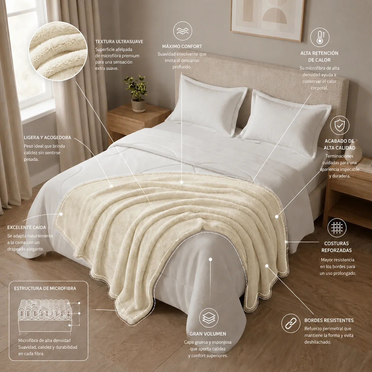 Cobija Piel De Durazno Beige