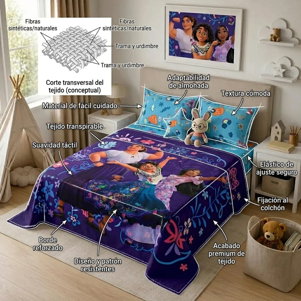 Juego De Sabanas Core Disney Encanto Estampados Animados
