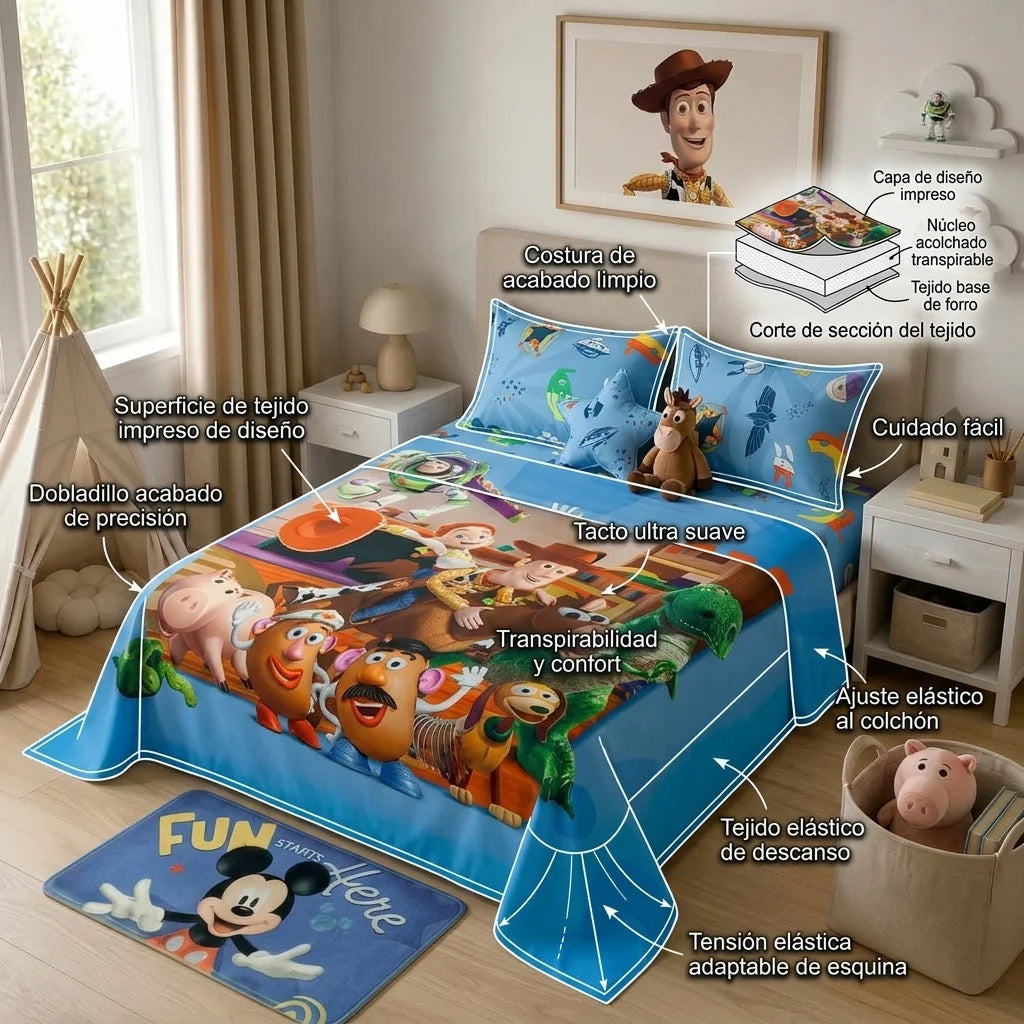 Juego De Sabanas Core Disney Toy Story Estampados Animados