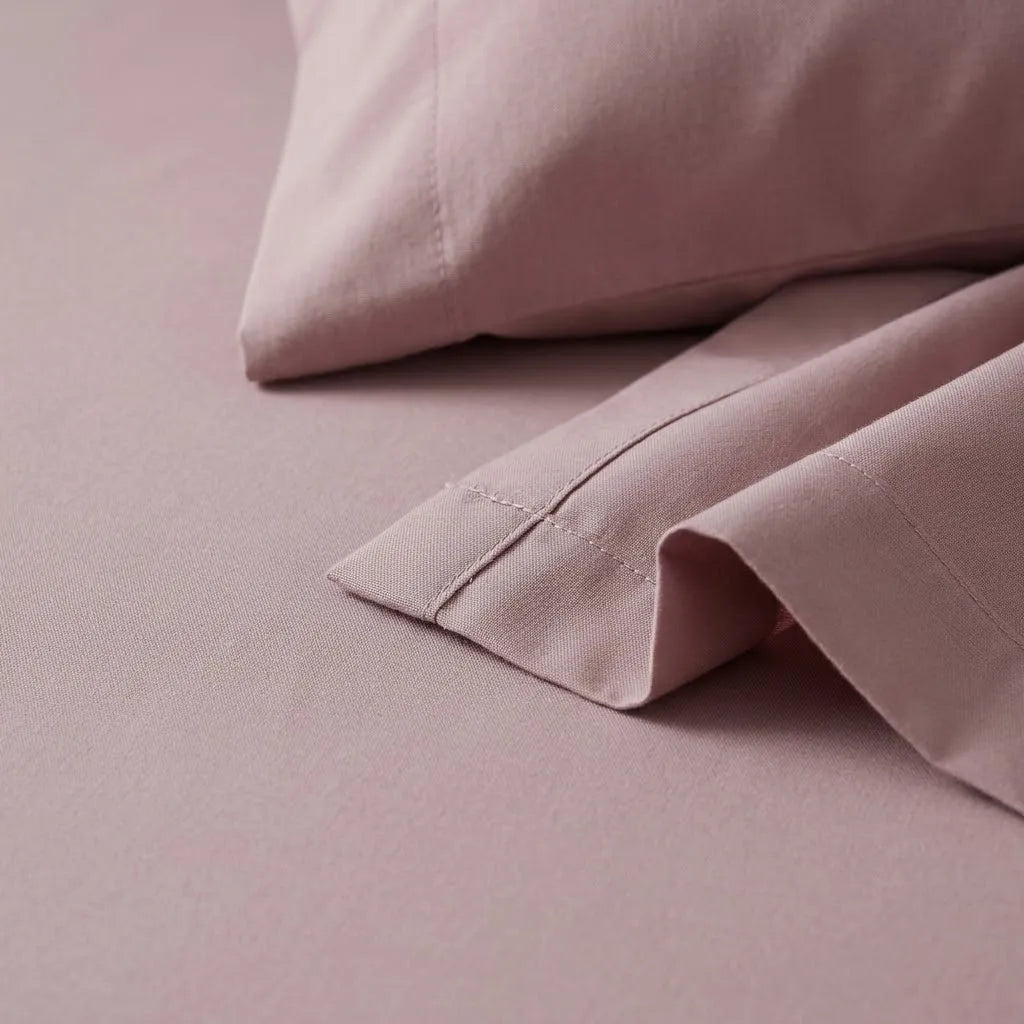 Sábana Ajustable Unicolor Microfibra Suavizada Lila Confortable