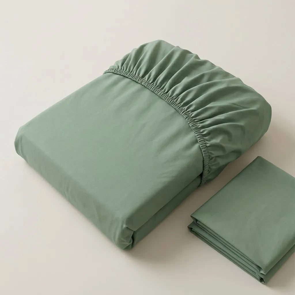 Sábana Ajustable Unicolor Microfibra Suavizada Verde Pistacho