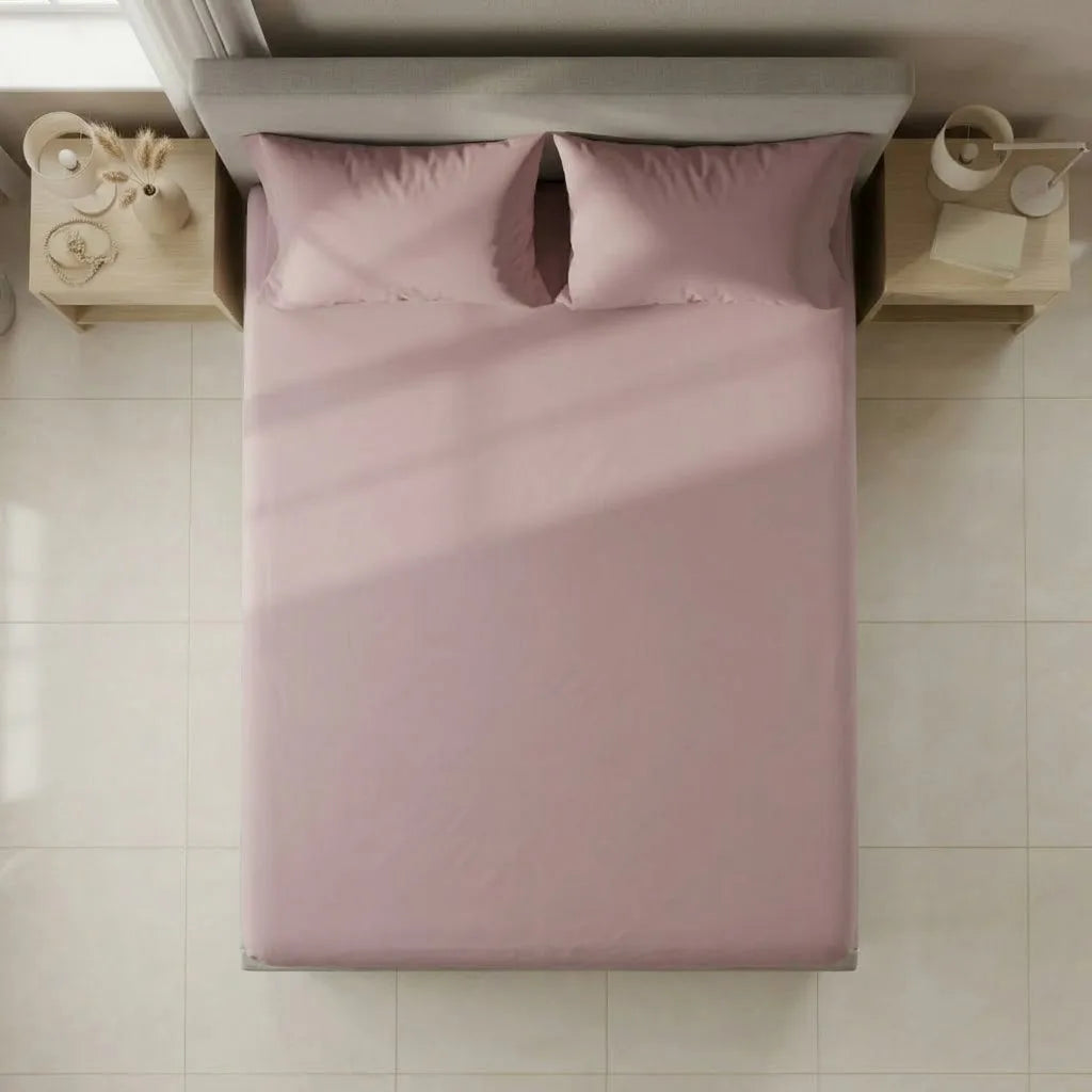 Sábana Ajustable Unicolor Microfibra Suavizada Rosa