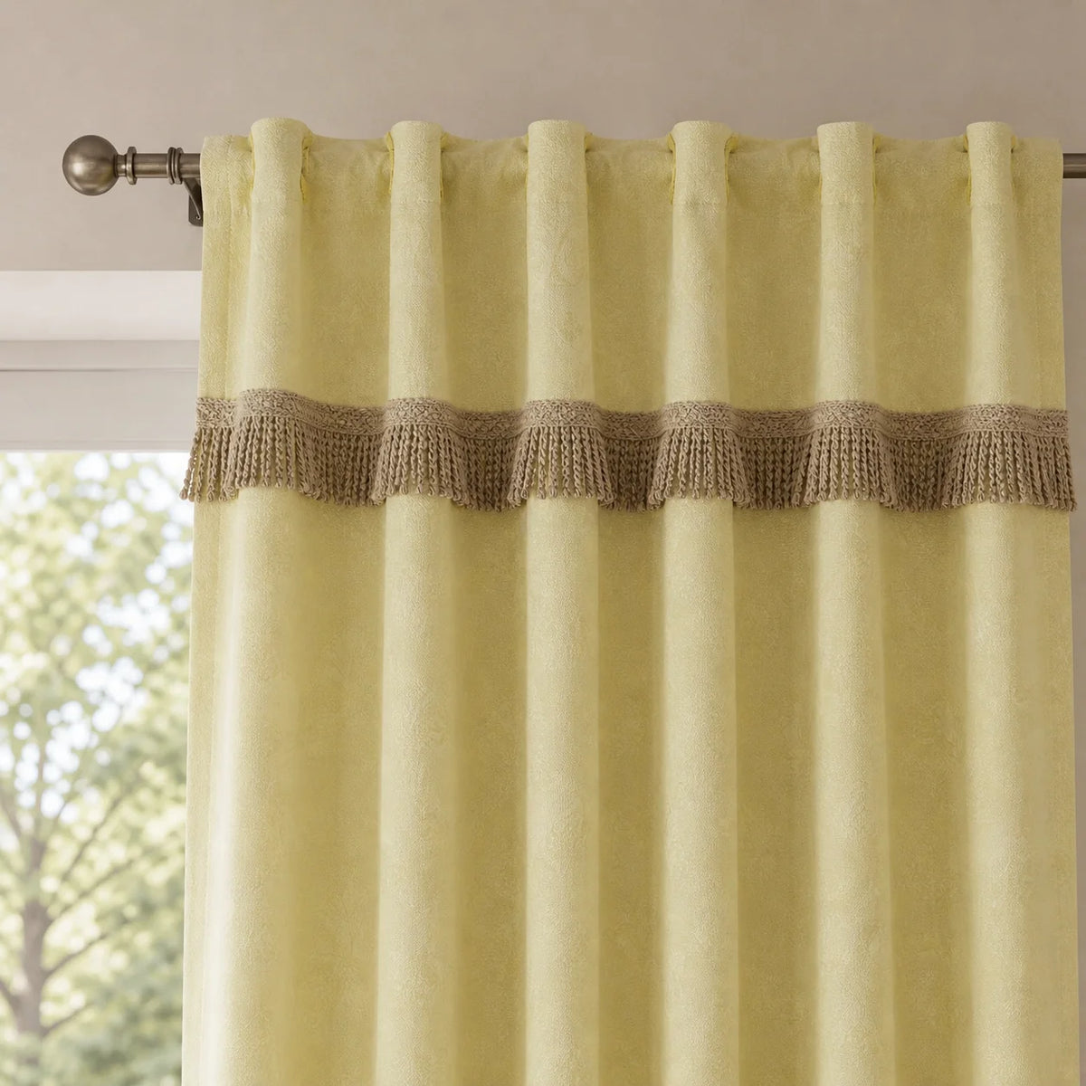 Cortina Fleco Grueso  Beige