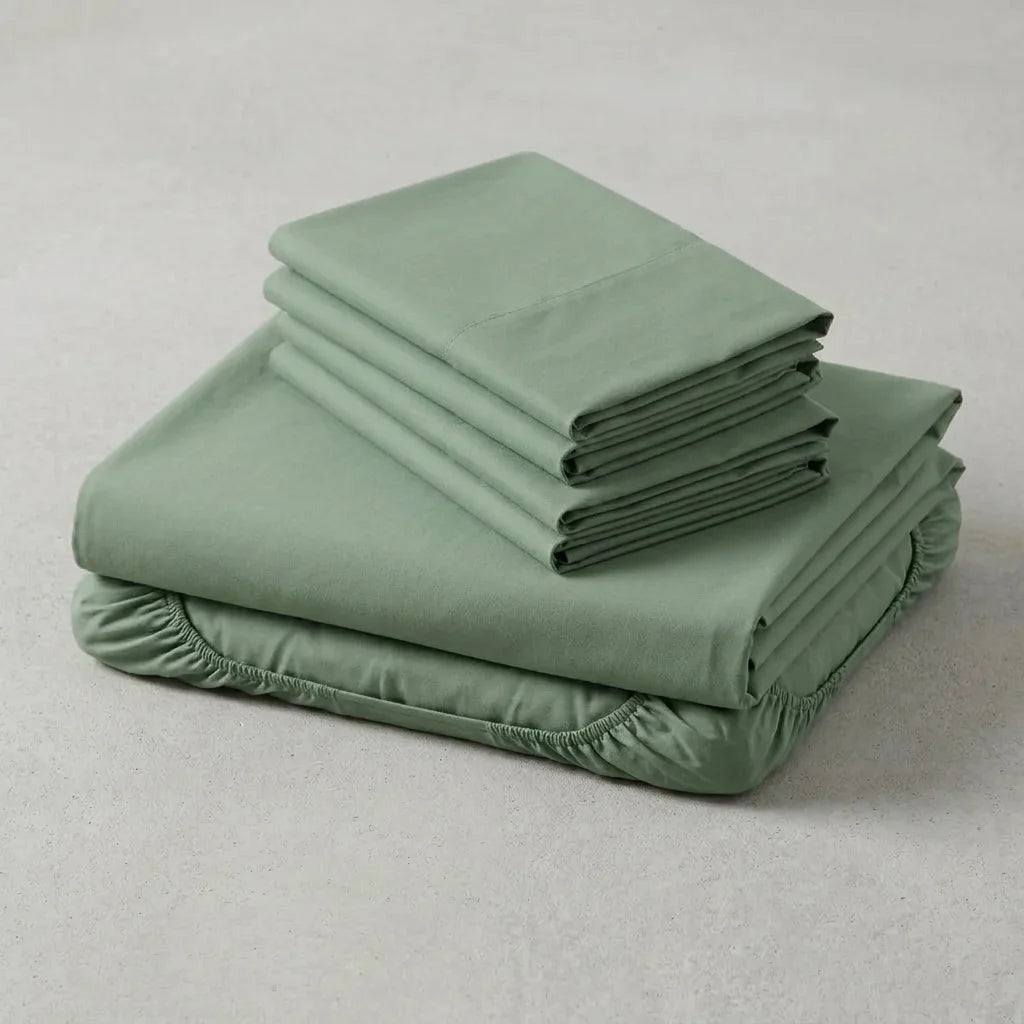 Juego De Sabanas 4 Fundas Verde