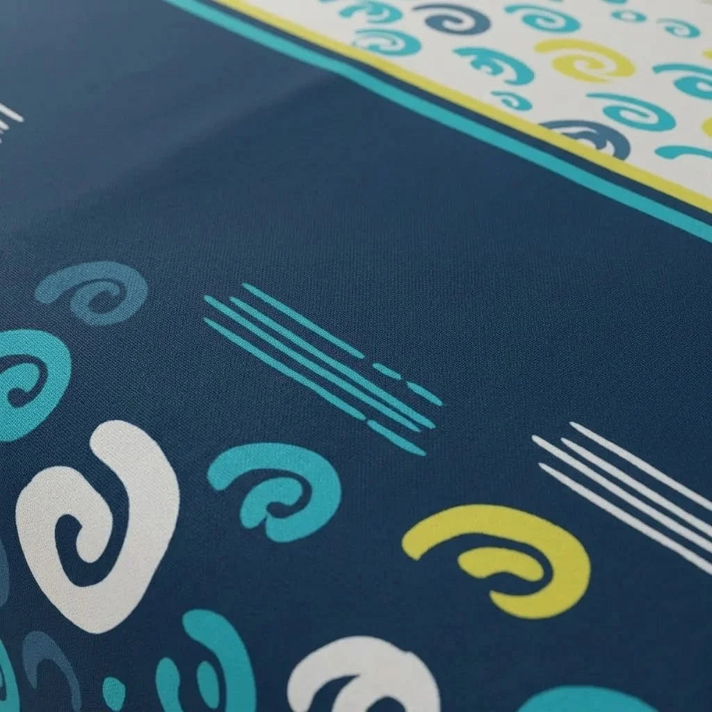 Juego De Sábanas Con Cortinas Vórtice Creativo Azul