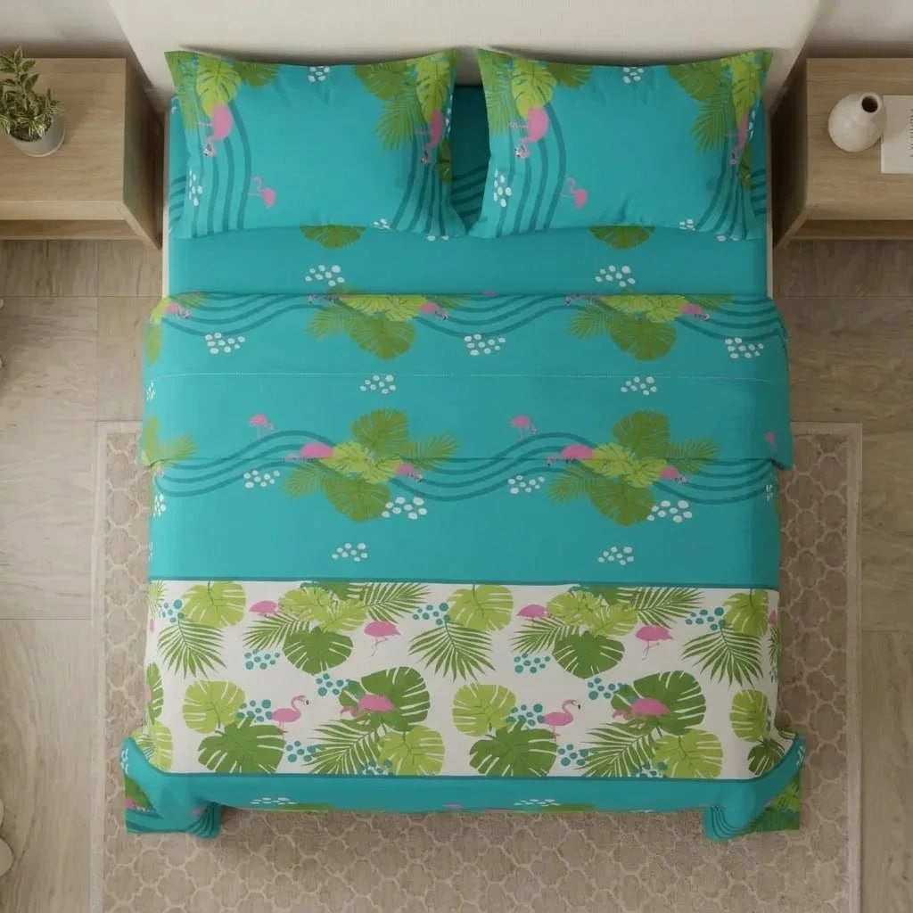 Juego De Sábanas Microfibra Suavizada Paraíso Tropical