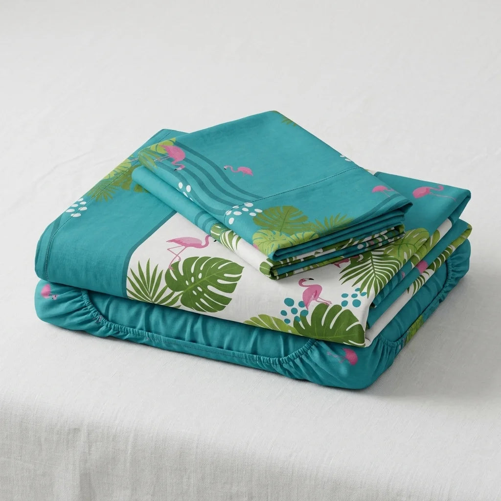 Juego De Sábanas Microfibra Suavizada Paraíso Tropical
