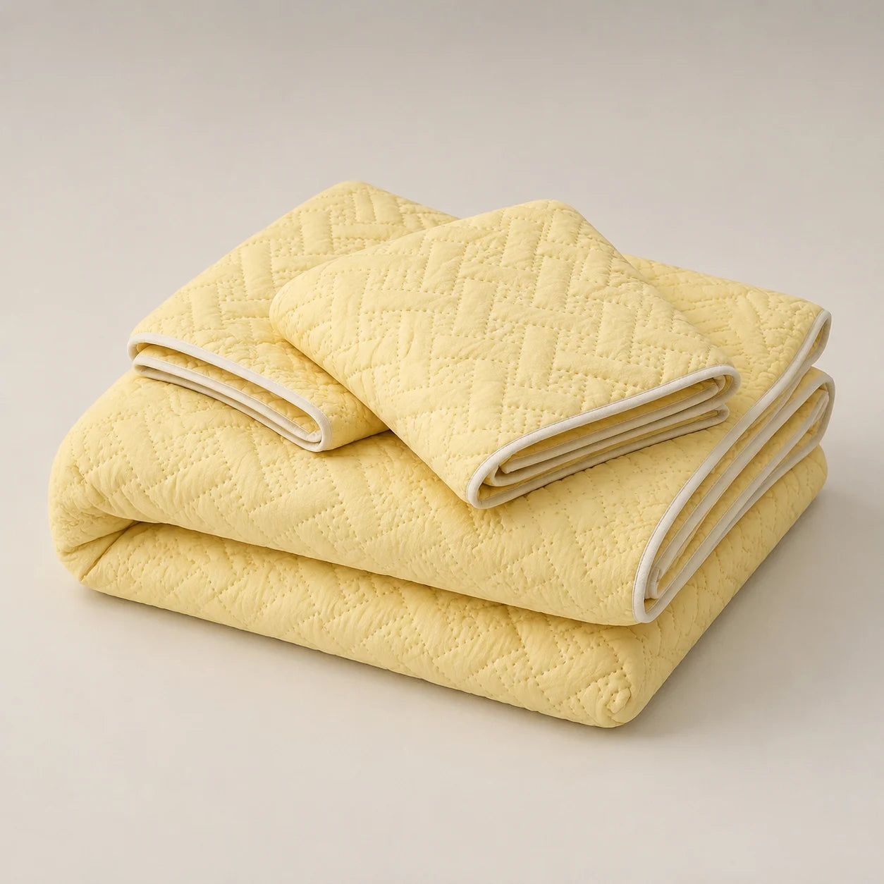 Cubrelecho Termosellado Cotton Sense Solo Fondo Amarillo