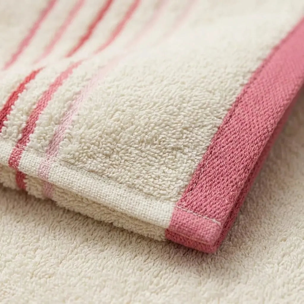 Toalla Mediterráneo Crema Con Linea Fucsia 550 Gr