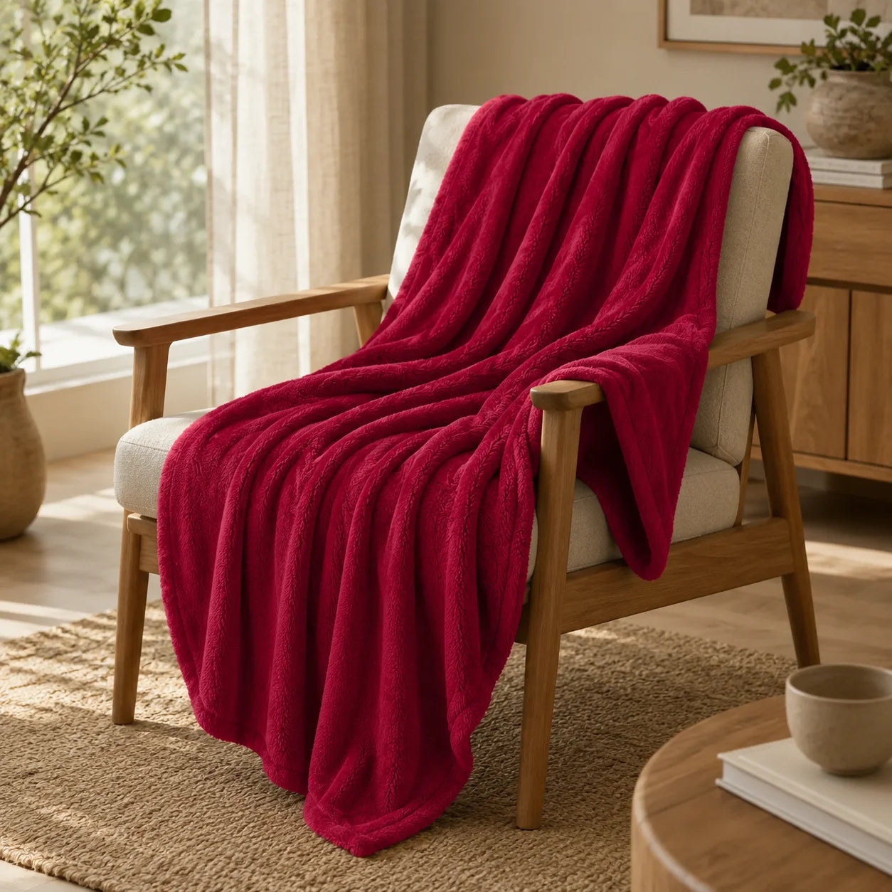 Cobija Piel Durazno Soft Rojo Escarlata