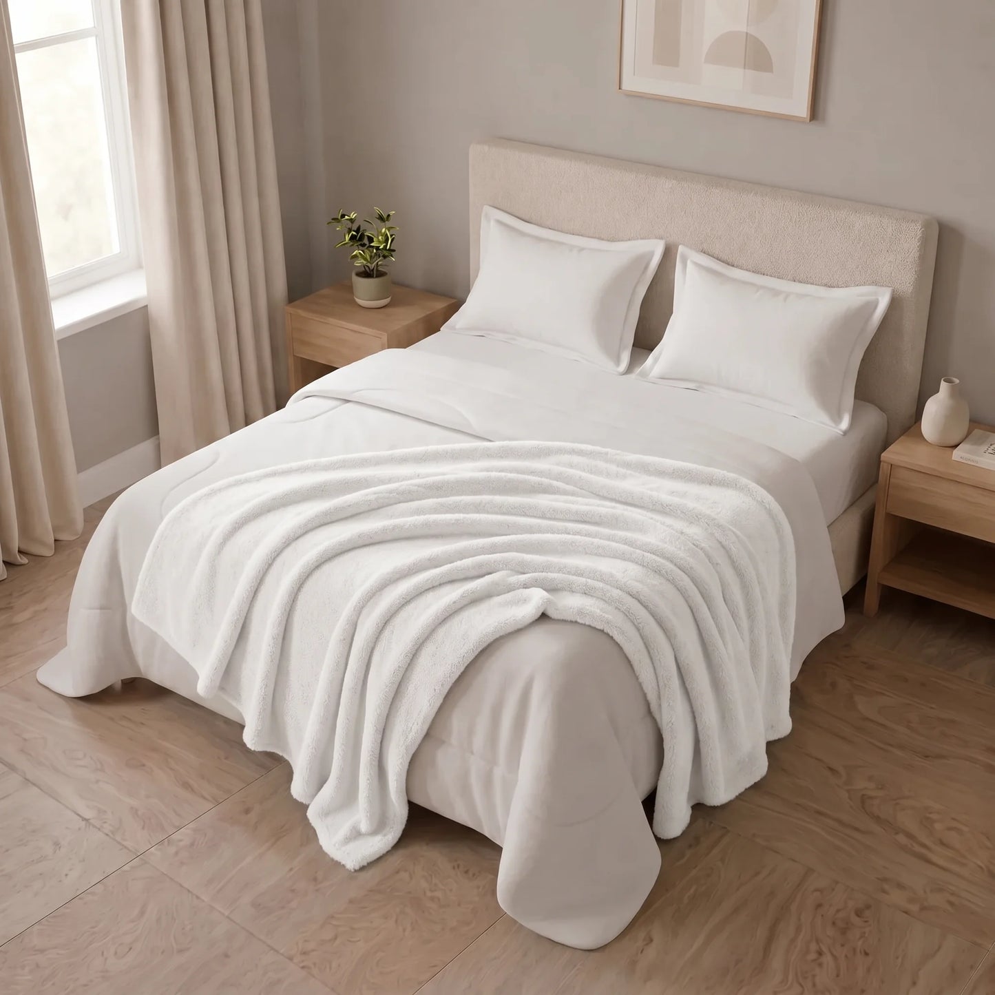 Cobija Piel Durazno Soft Blanco
