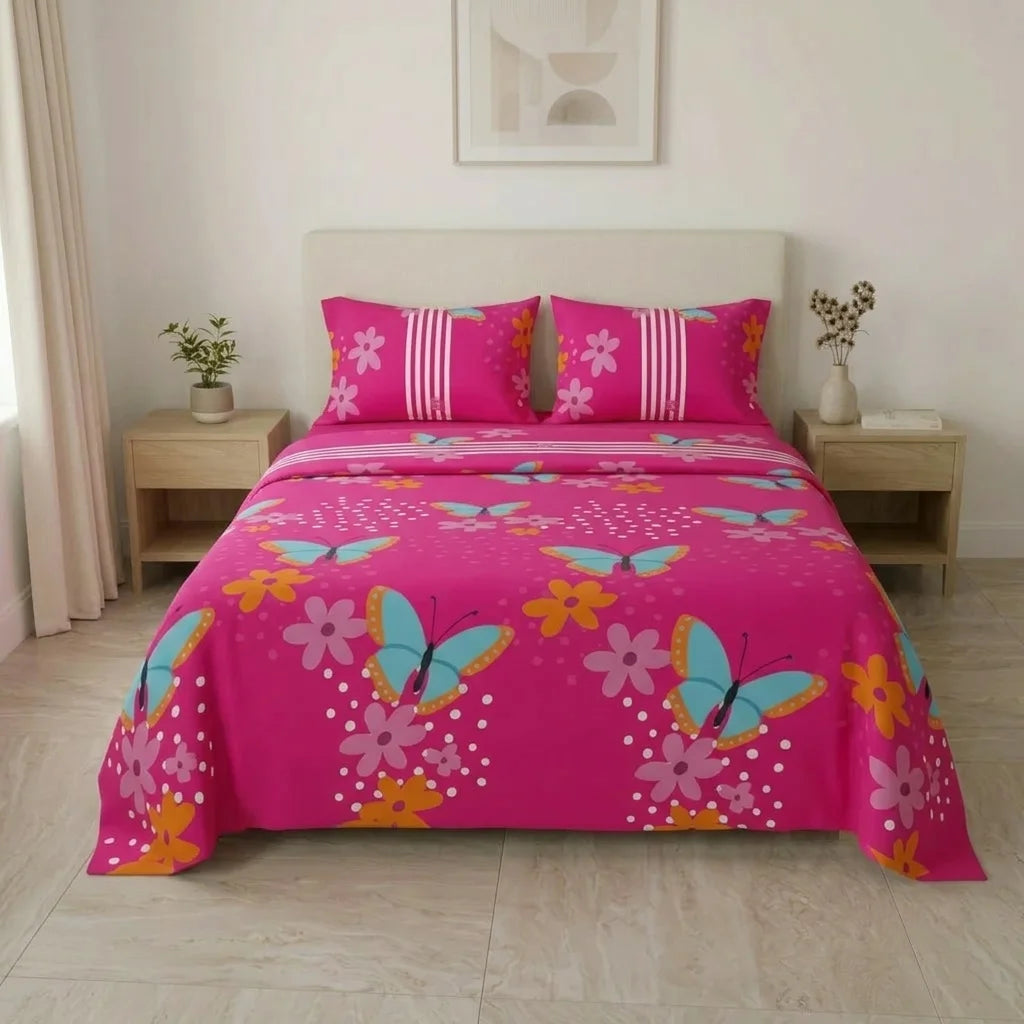 Juego De Sábanas Microfibra Suavizada Glow Fucsia