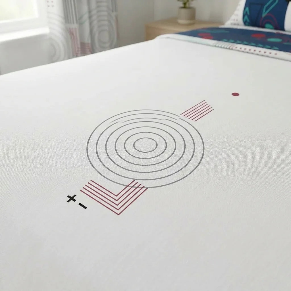 Juego De Sábanas Con Cortinas Fusión Moderna Blanca