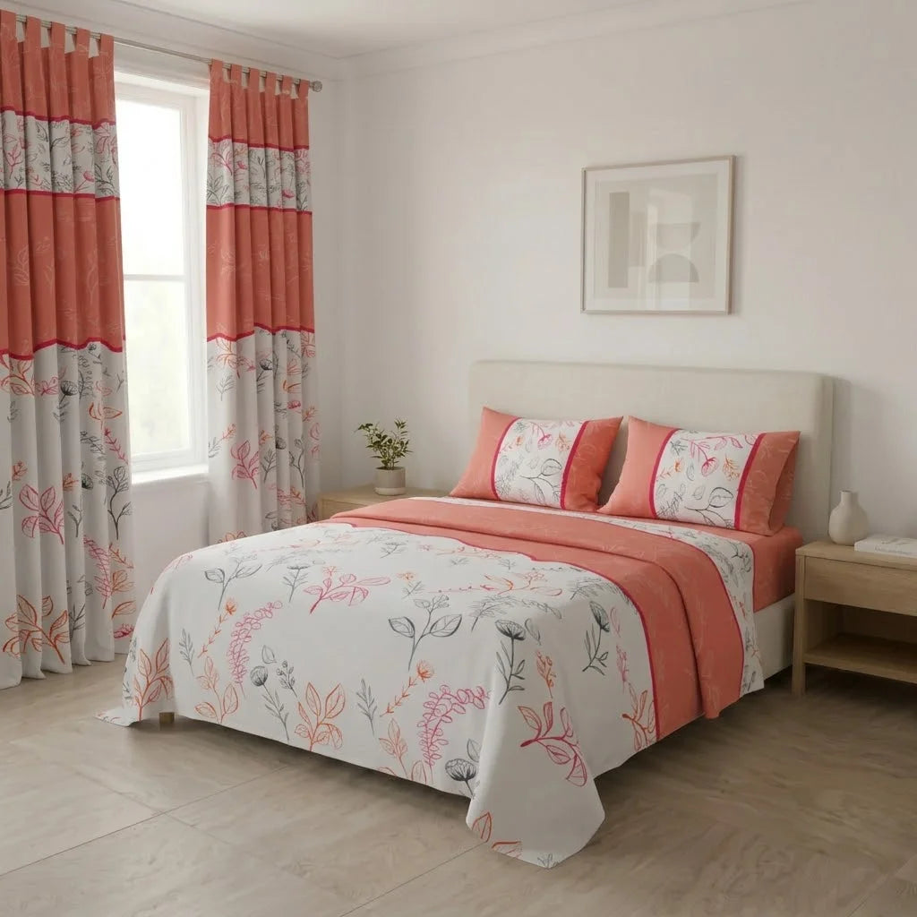 Juego De Sábanas Con Cortinas  Sueños Botánicos