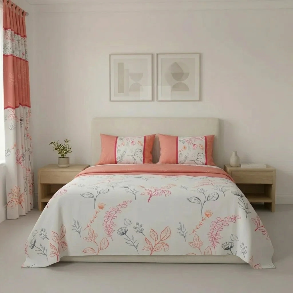 Juego De Sábanas Con Cortinas  Sueños Botánicos