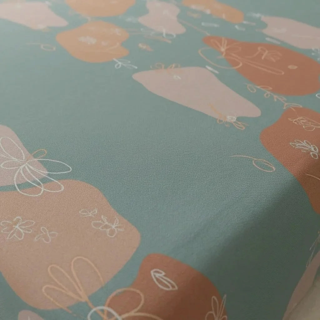 Sábana Ajustable Sueños Océano Floreciente Azul