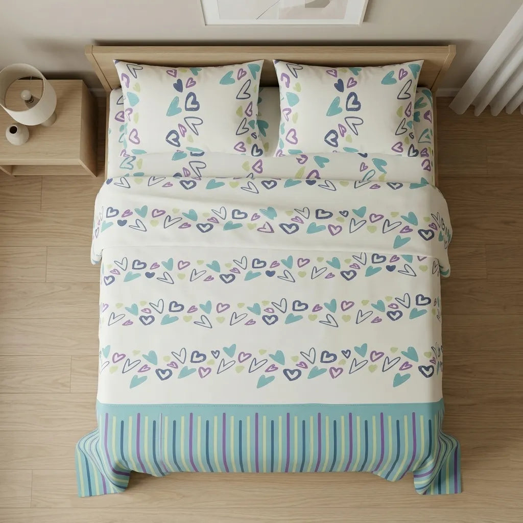 Juego De Sábanas 180 Hilos Soft Shapes Azul
