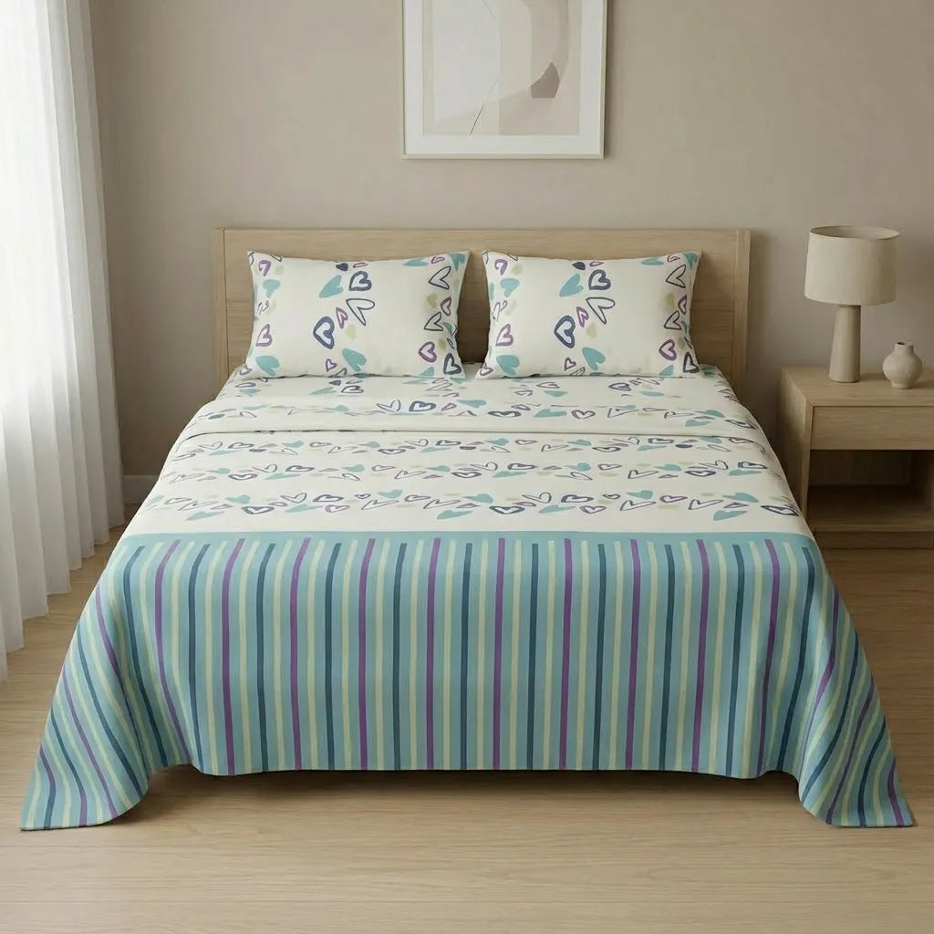 Juego De Sábanas 180 Hilos Soft Shapes Azul