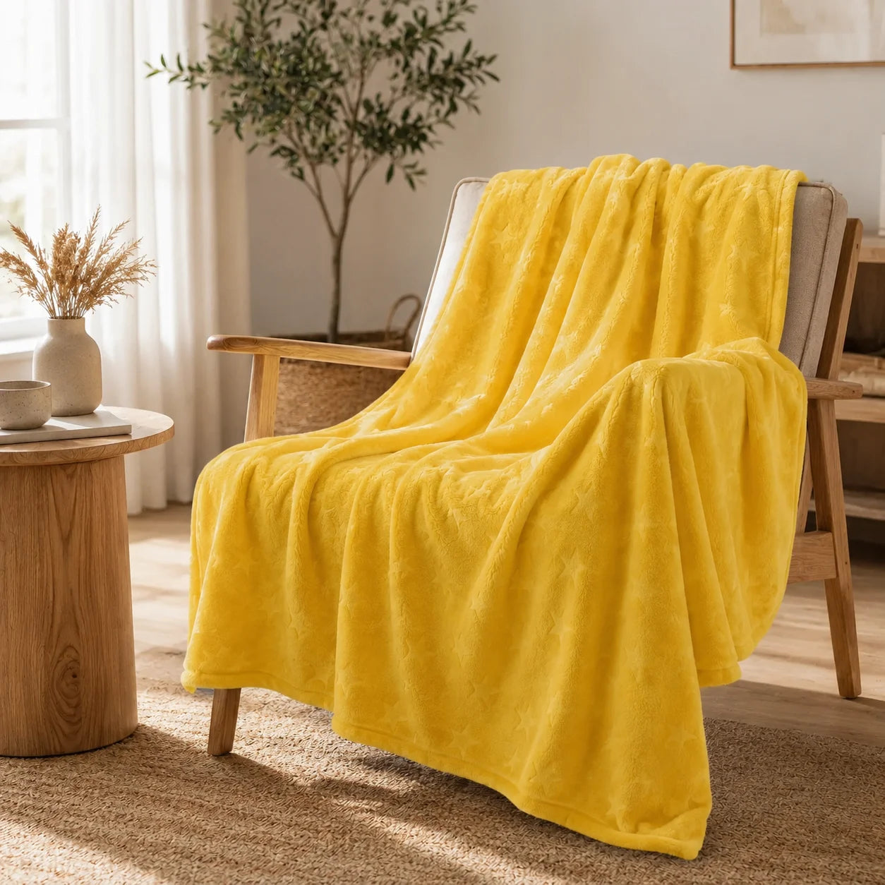 Cobija Comfortsoft Amarilla  Estrellas Suave