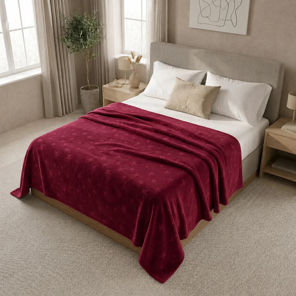 Cobija Comfortsoft Vino Estrellas Suave
