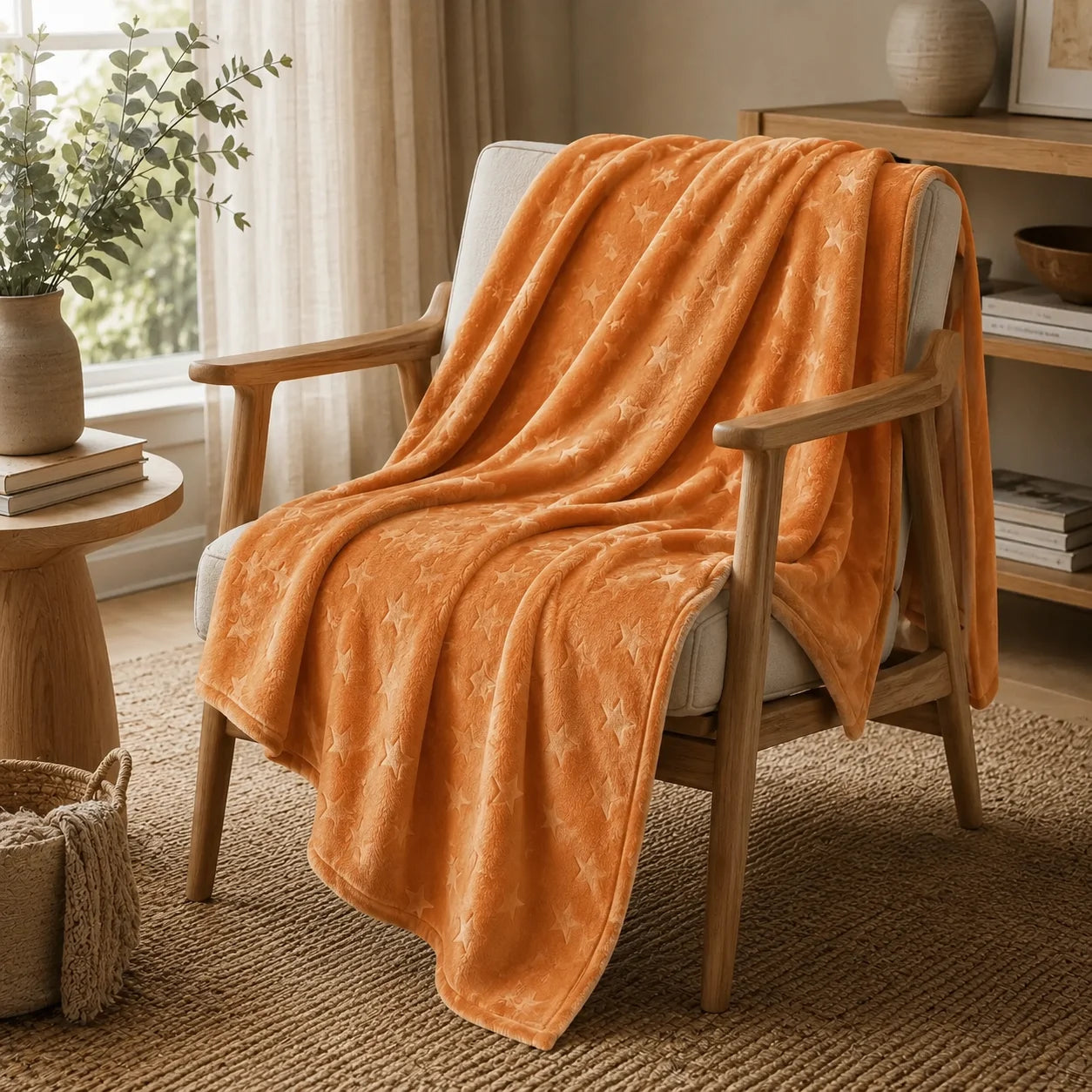 Cobija Comfortsoft Naranja Estrellas Suave