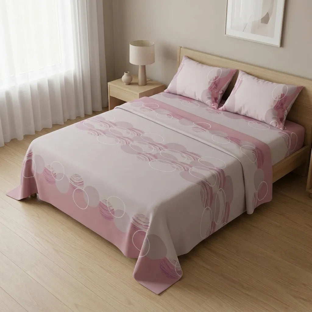 Juego De Sábanas 180 Hilos Aire Interior Rosa