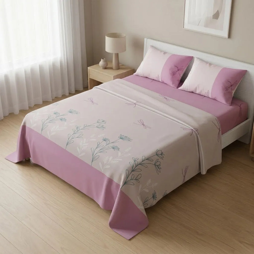 Juego De Sábanas 180 Hilos Edén Rosa
