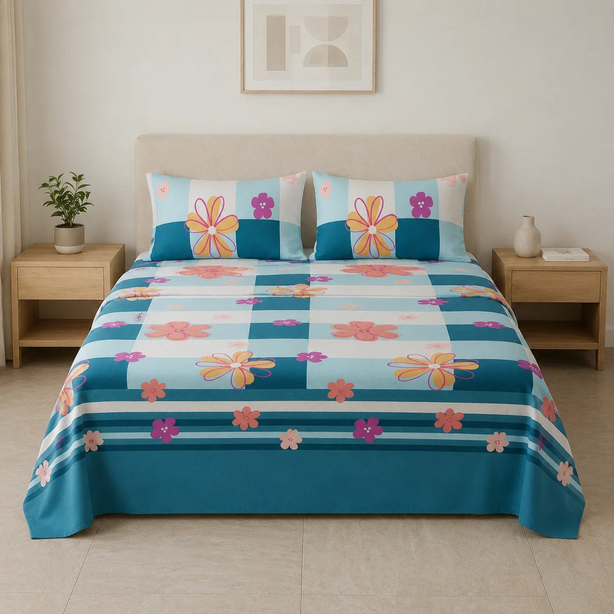 Juego De Sábanas Microfibra Suavizada Rosella Floral