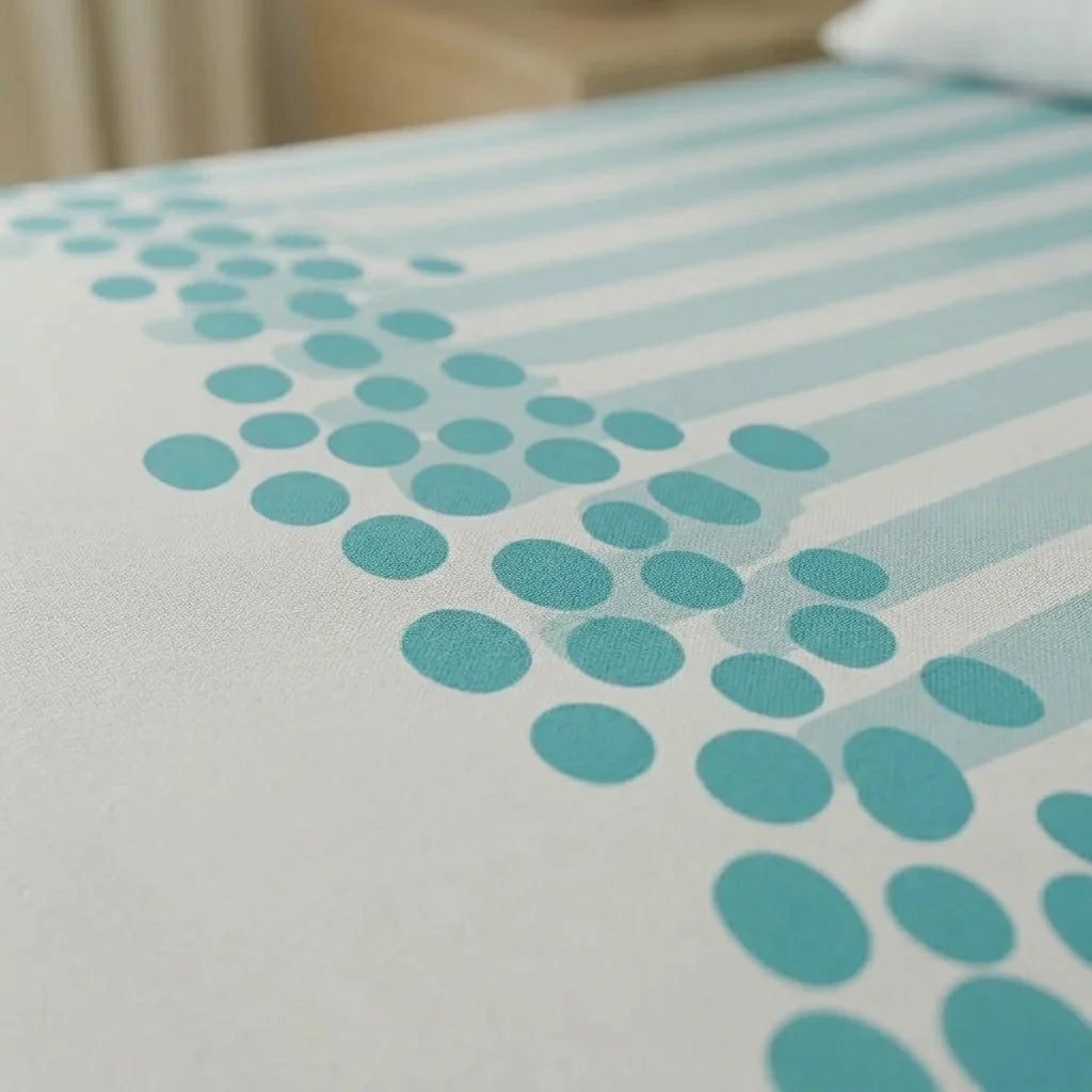 Juego De Sábanas Microfibra Suavizada Petalias En Azul