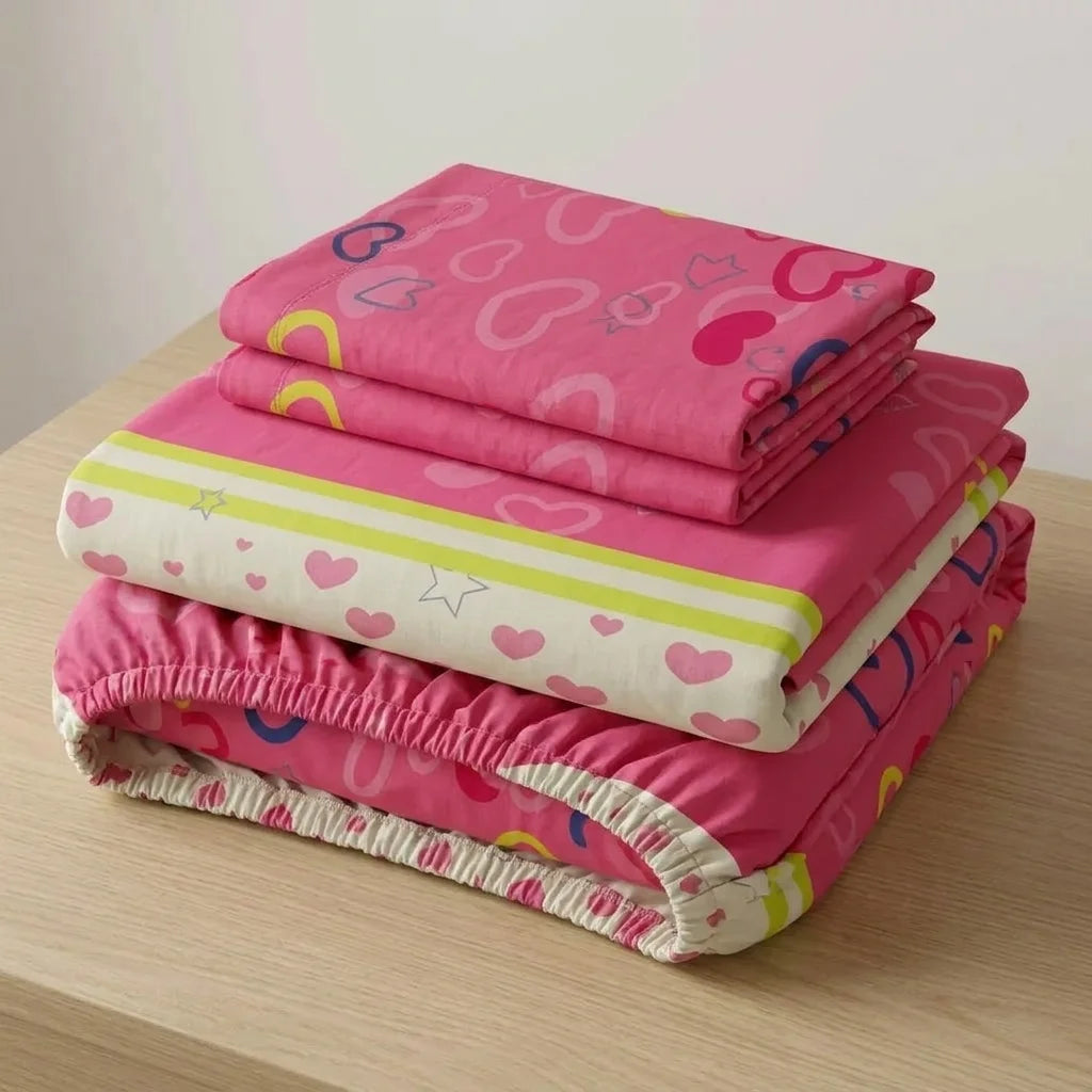 Juego De Sábanas Con Cortinas Amor Entrelazado