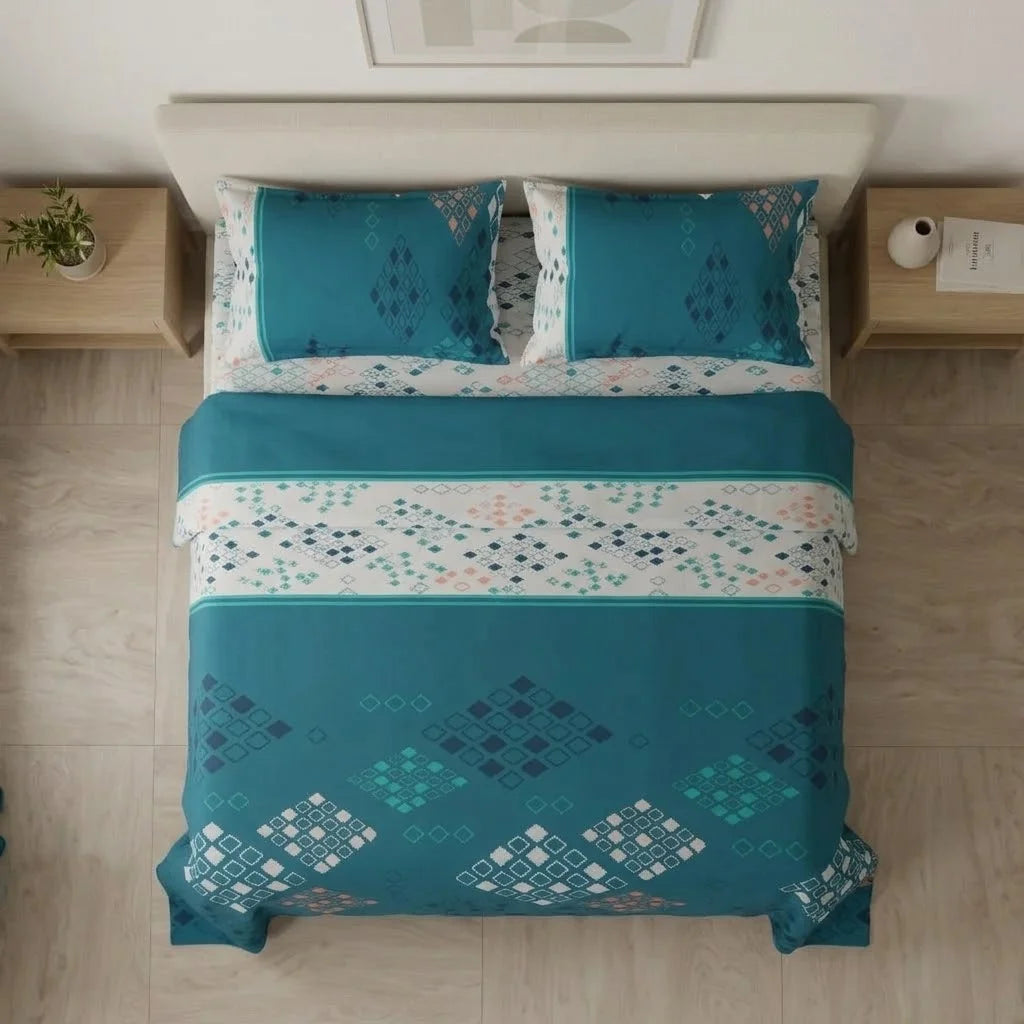Juego De Sábanas Con Cortinas Geometría Inversa