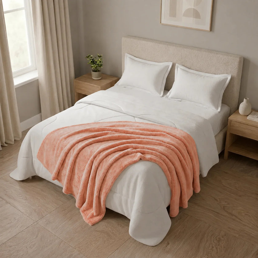 Cobija Piel De Durazno Coral Suave