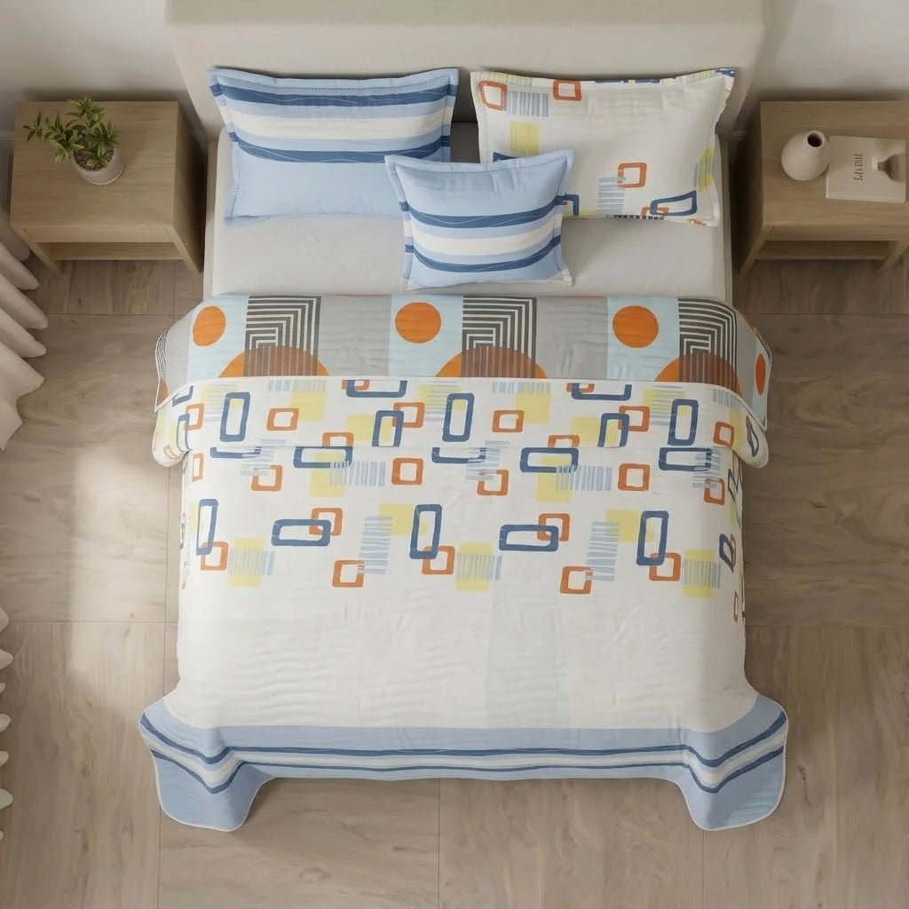 Cubrelecho Estampado Prensado Doble Faz Conexión Lineal