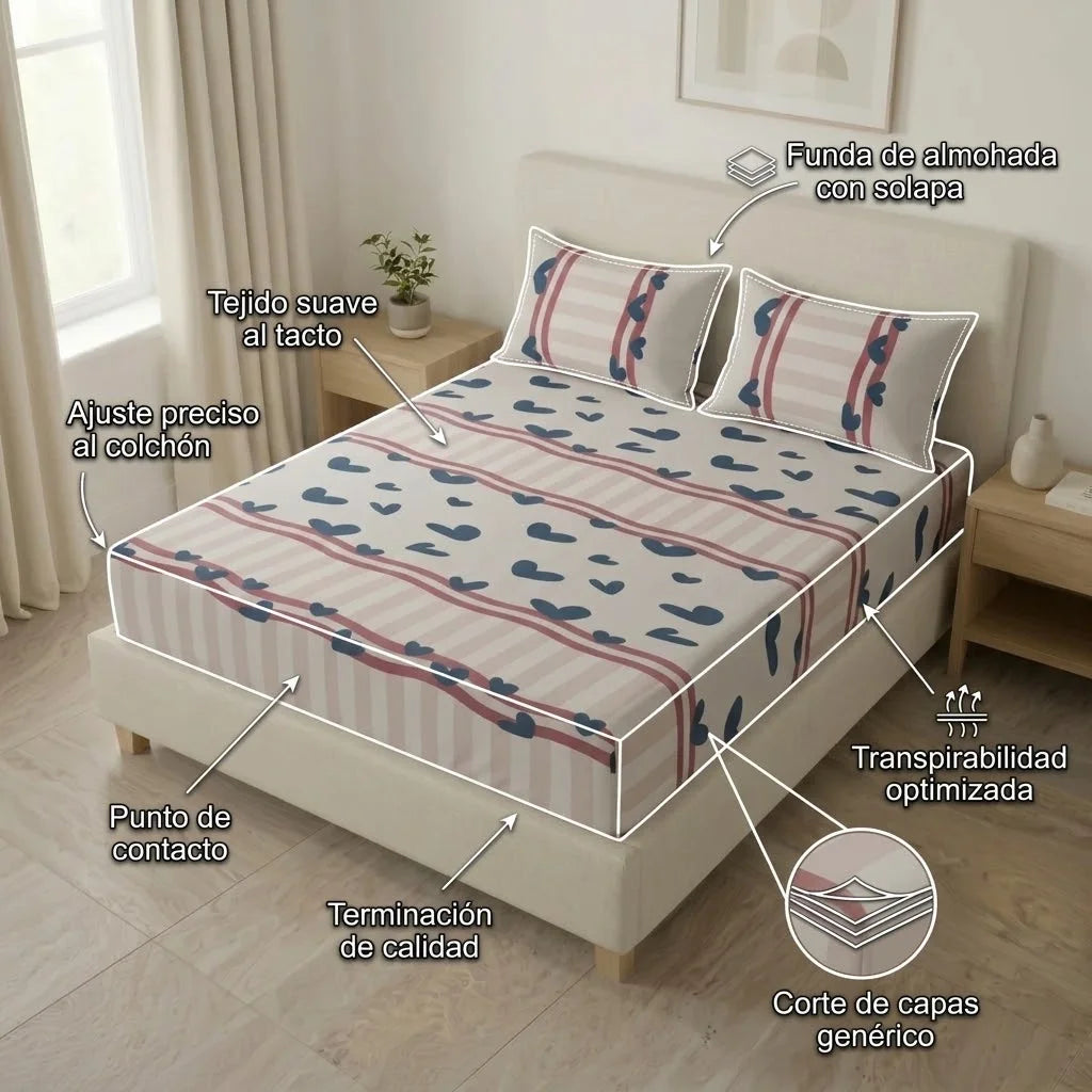 Sábana Ajustable Entre Dos Amores