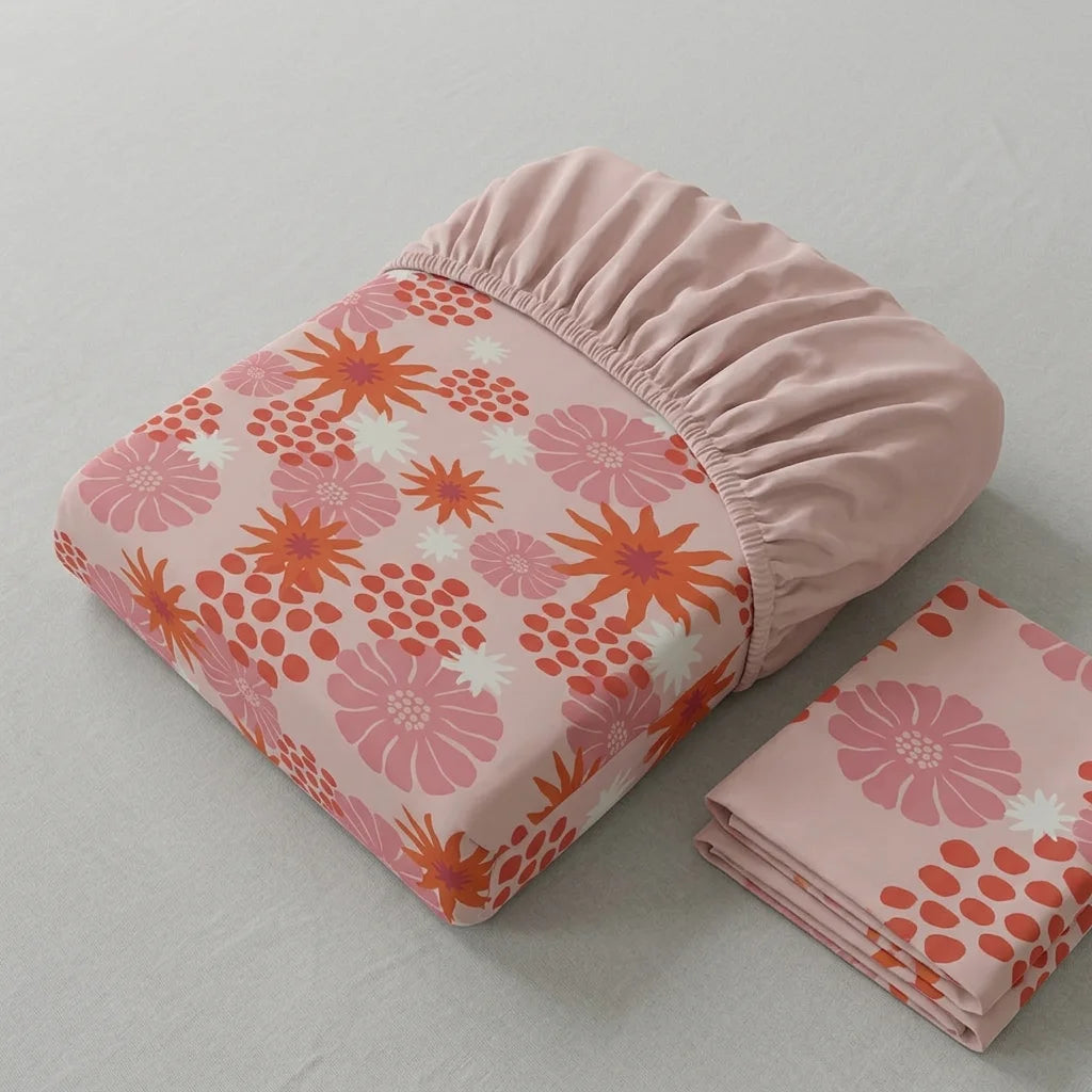 Sábana Ajustable Petalias Rosa